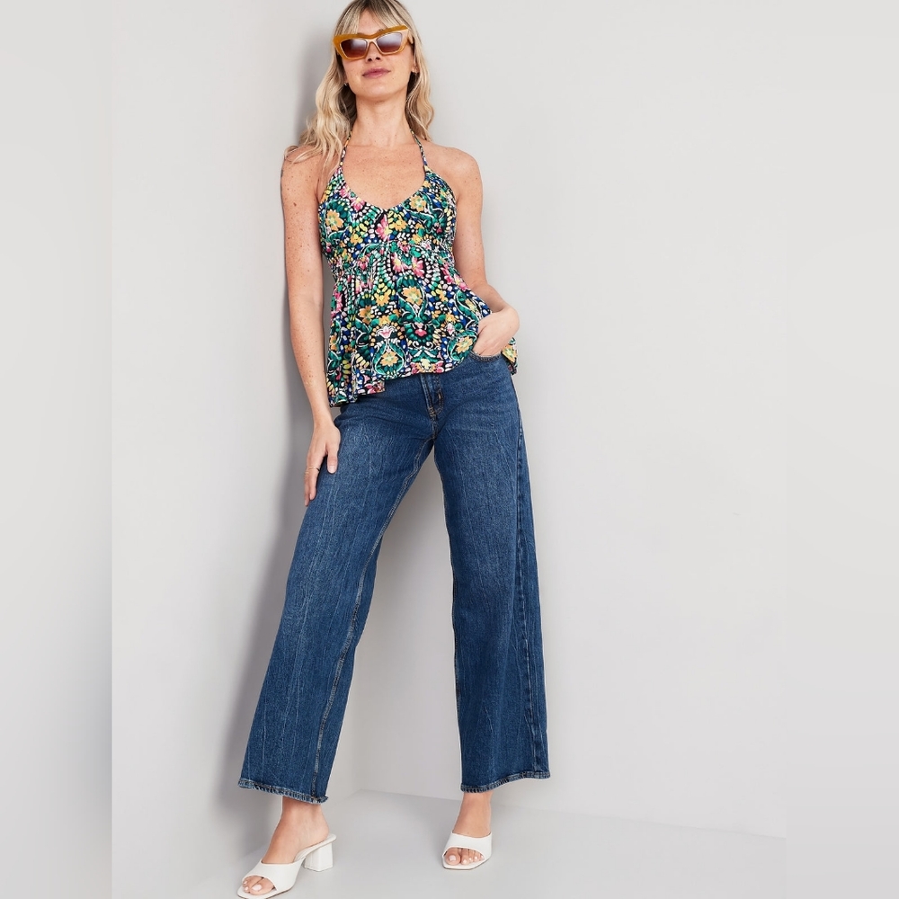 Old Navy Crinkled Floral Halter Top - XS - NWT
